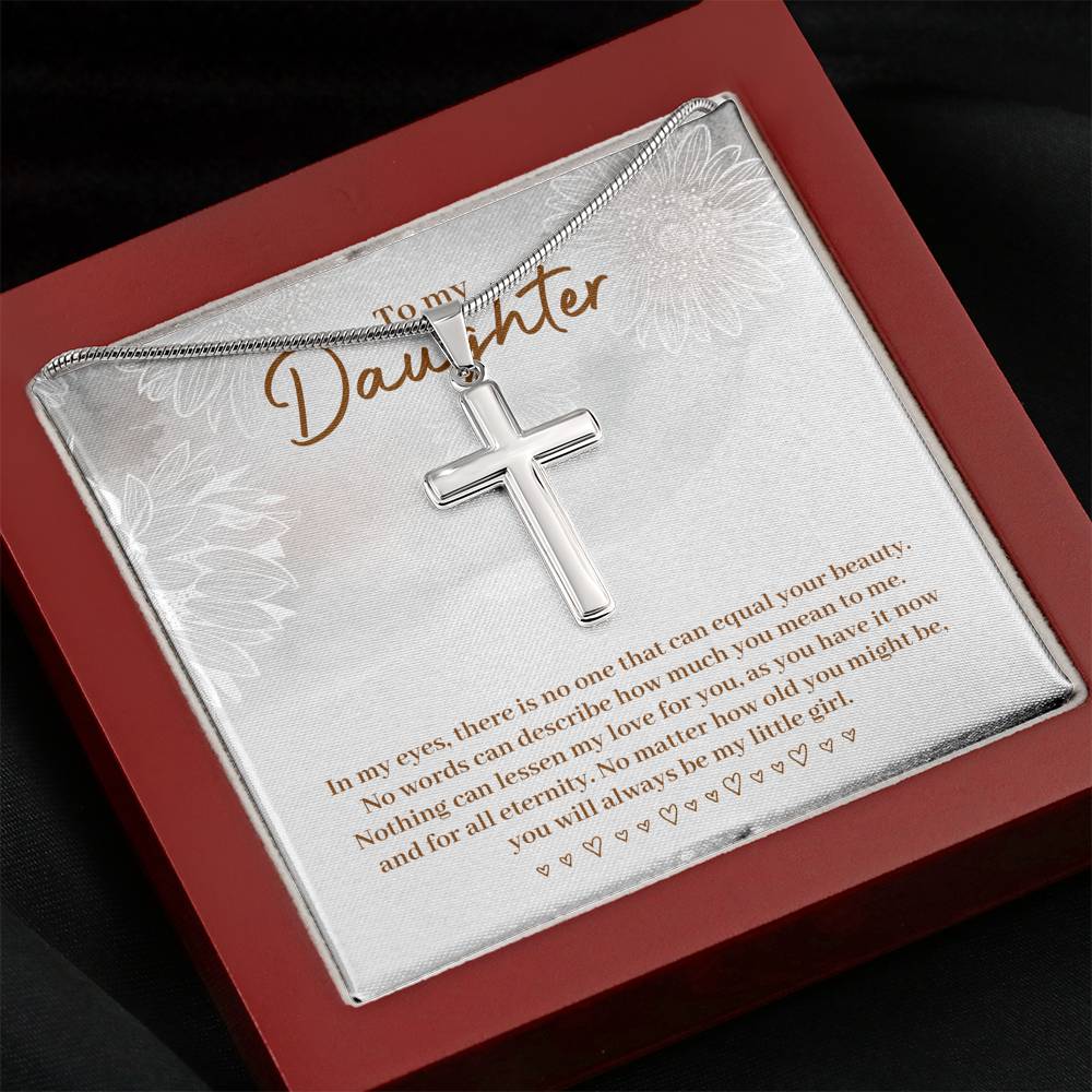 TO MY DAUGHTER "EQUAL YOUR BEAUTY" CROSS NECKLACE GIFT SET - ON CLOUD NINE GIFTS