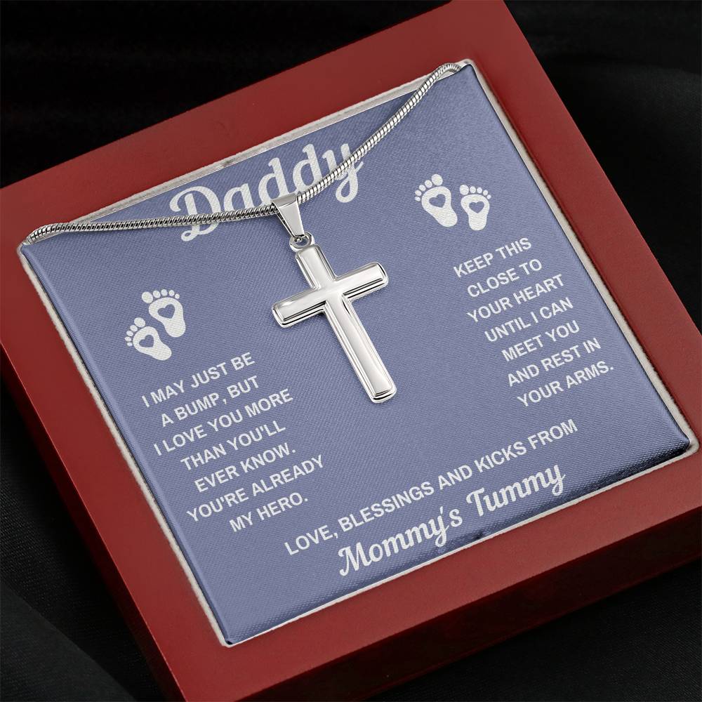 TO MY DADDY HERO GREY CROSS NECKLACE GIFT SET - ON CLOUD NINE GIFTS