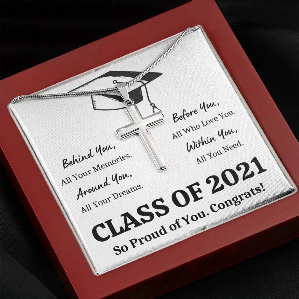 GRADUATION ALL YOU NEED CROSS NECKLACE GIFT SET - ON CLOUD NINE GIFTS