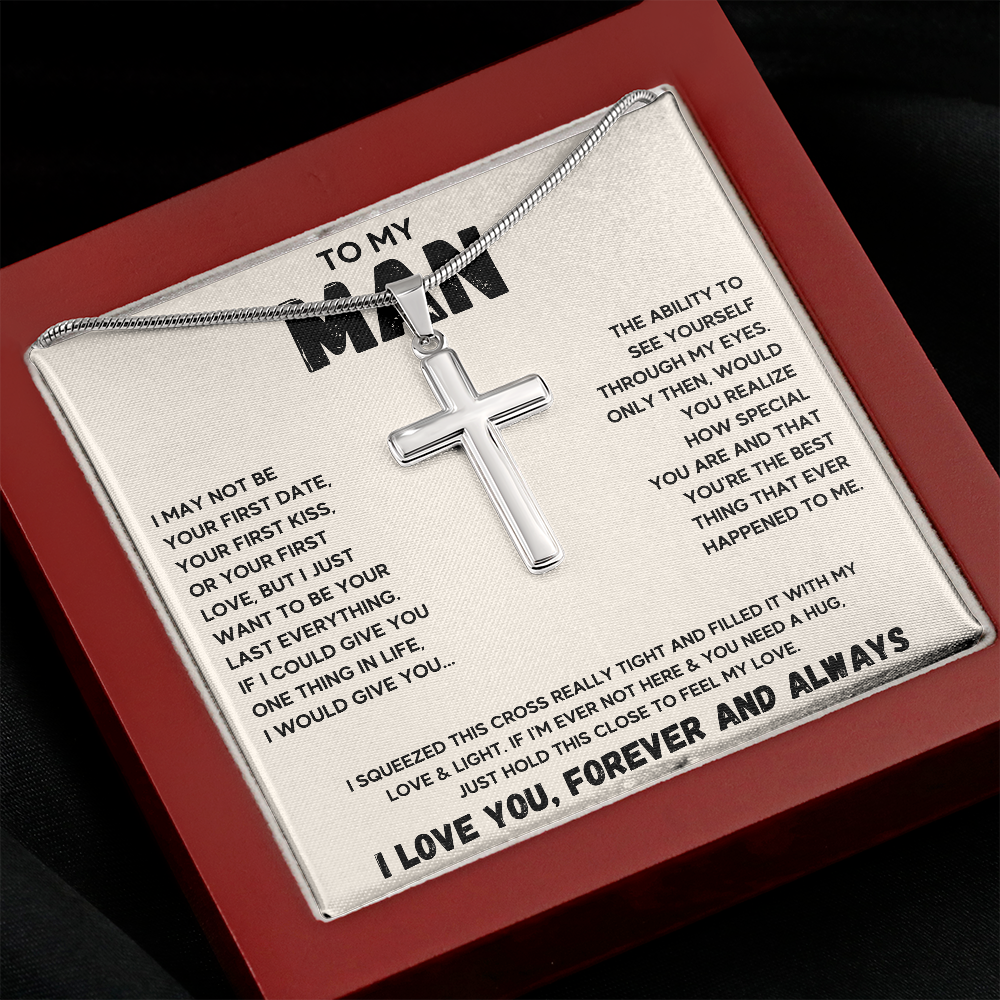 TO MY MAN CROSS HUG NECKLACE GIFT SET - ON CLOUD NINE GIFTS