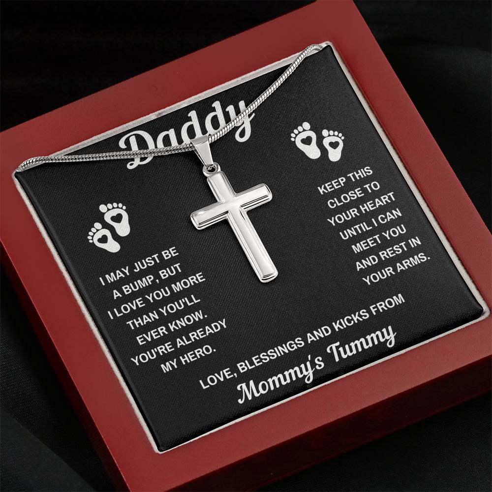 TO MY DADDY HERO BLACK CROSS NECKLACE GIFT SET - ON CLOUD NINE GIFTS