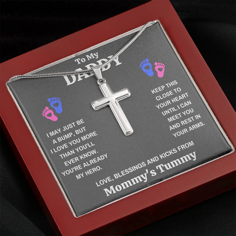 TO MY DADDY "HERO-GREY" CROSS NECKLACE GIFT SET - ON CLOUD NINE GIFTS