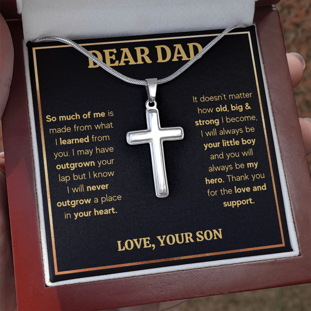 Dad gifts from son, necklace for dad who wants nothing, dad birthday gifts from son, happy birthday dad cross, best dad ever gifts - ON CLOUD NINE GIFTS