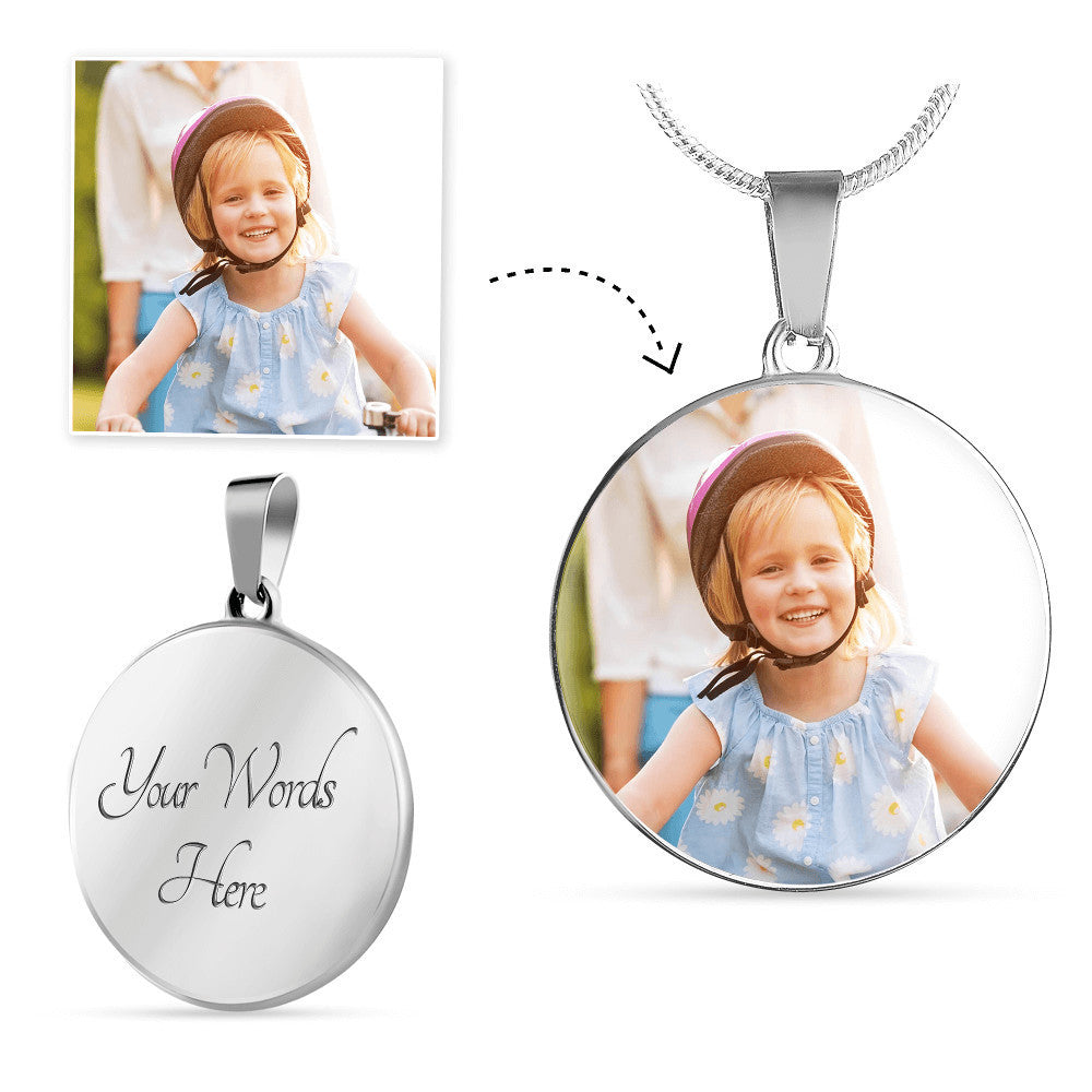 Personalized Luxury Necklace & Circle Pendant - ON CLOUD NINE GIFTS