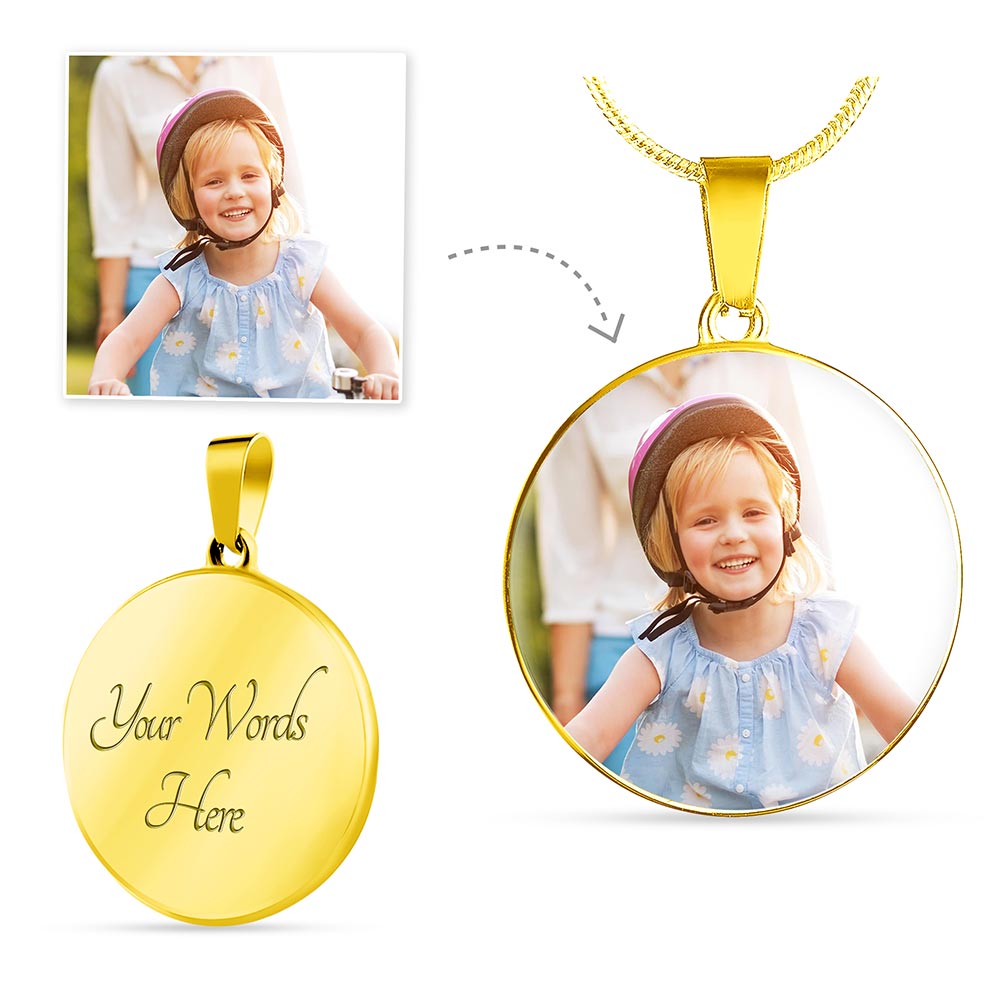 Personalized Luxury Necklace & Circle Pendant - ON CLOUD NINE GIFTS