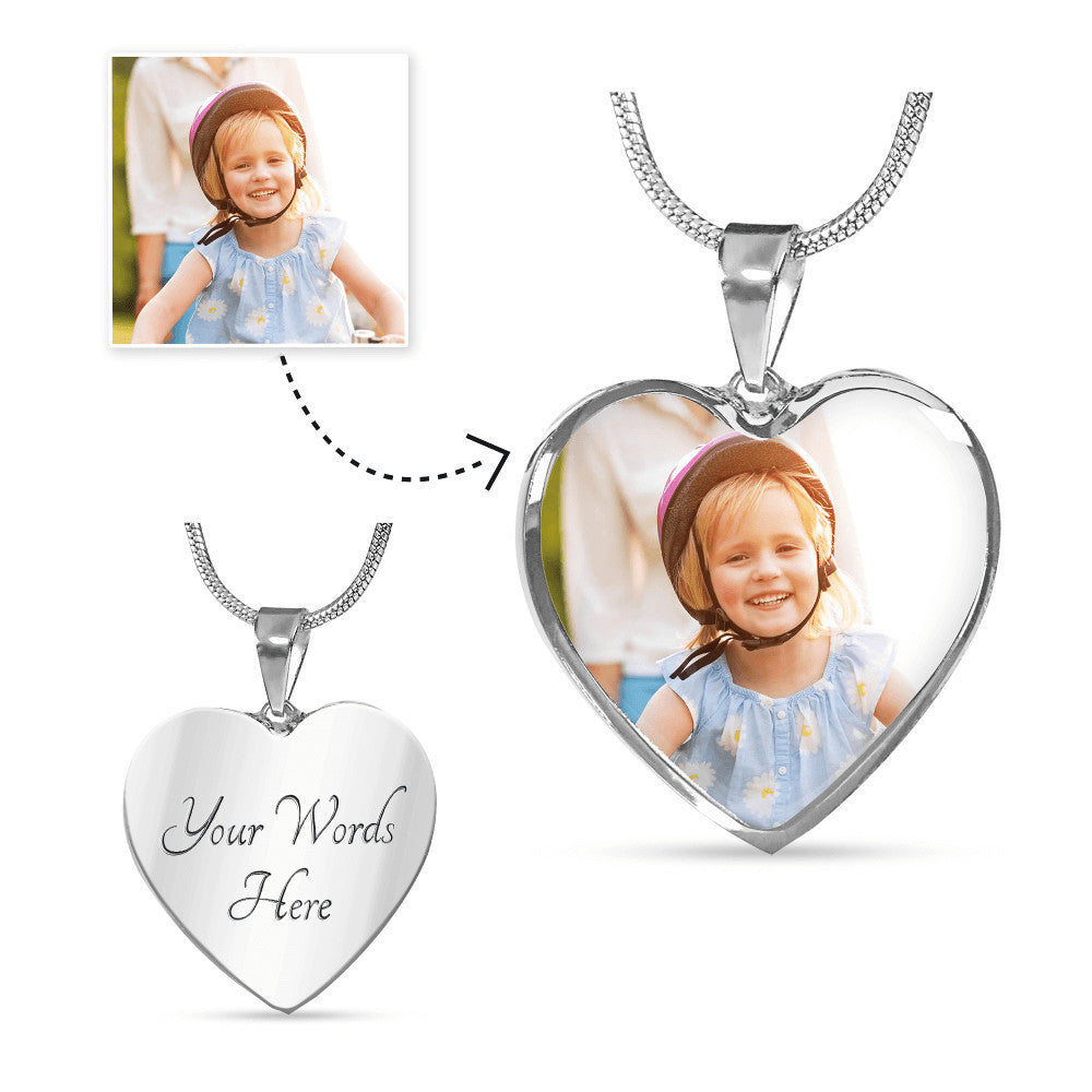 Personalized Photo Heart with Custom Engraving - ON CLOUD NINE GIFTS