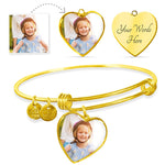 LUXURY BRACELET BANGLE | PERSONALIZED HEART PENDANT - ON CLOUD NINE GIFTS