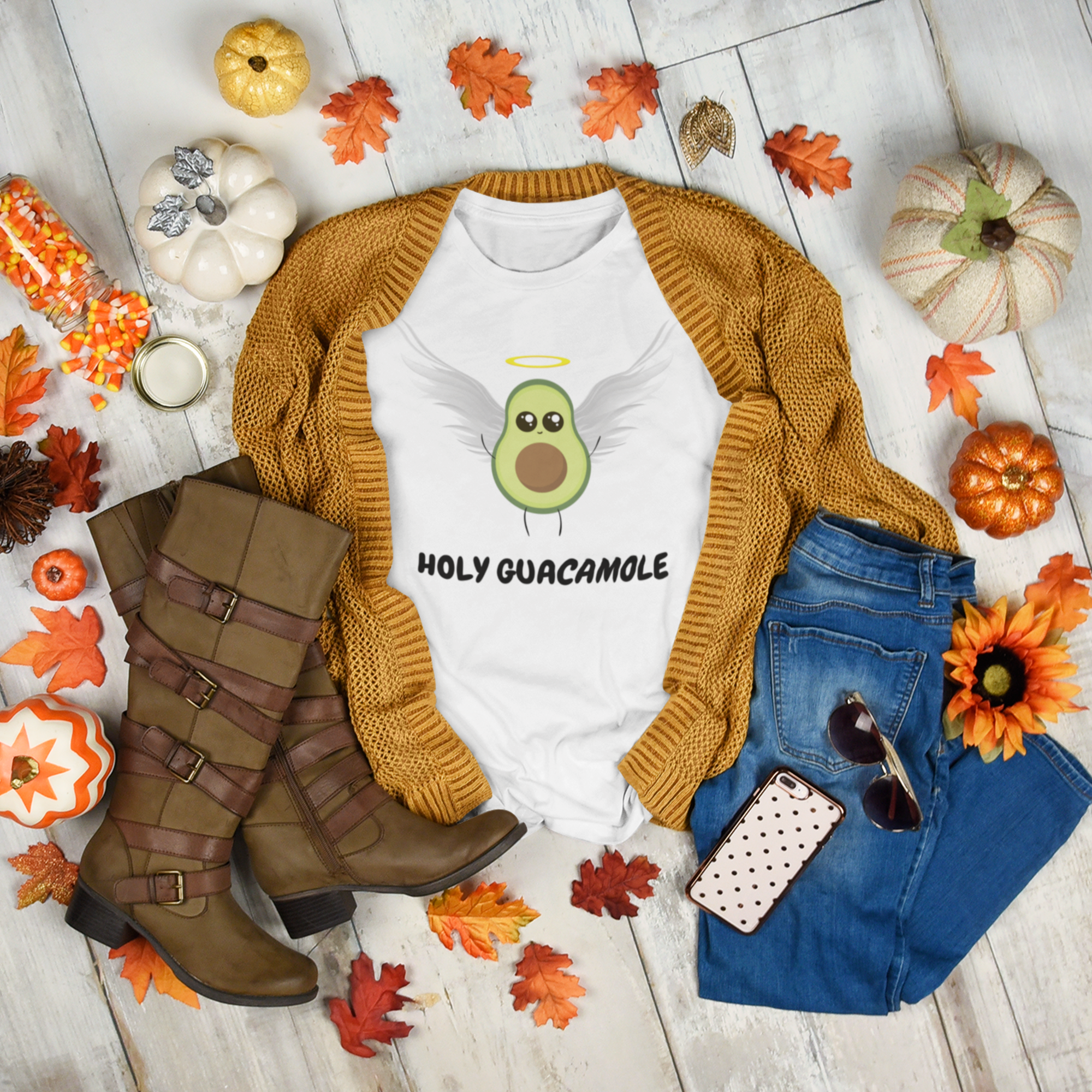 UNISEX FUNNY HOLY GUACAMOLE T-SHIRT - ON CLOUD NINE GIFTS