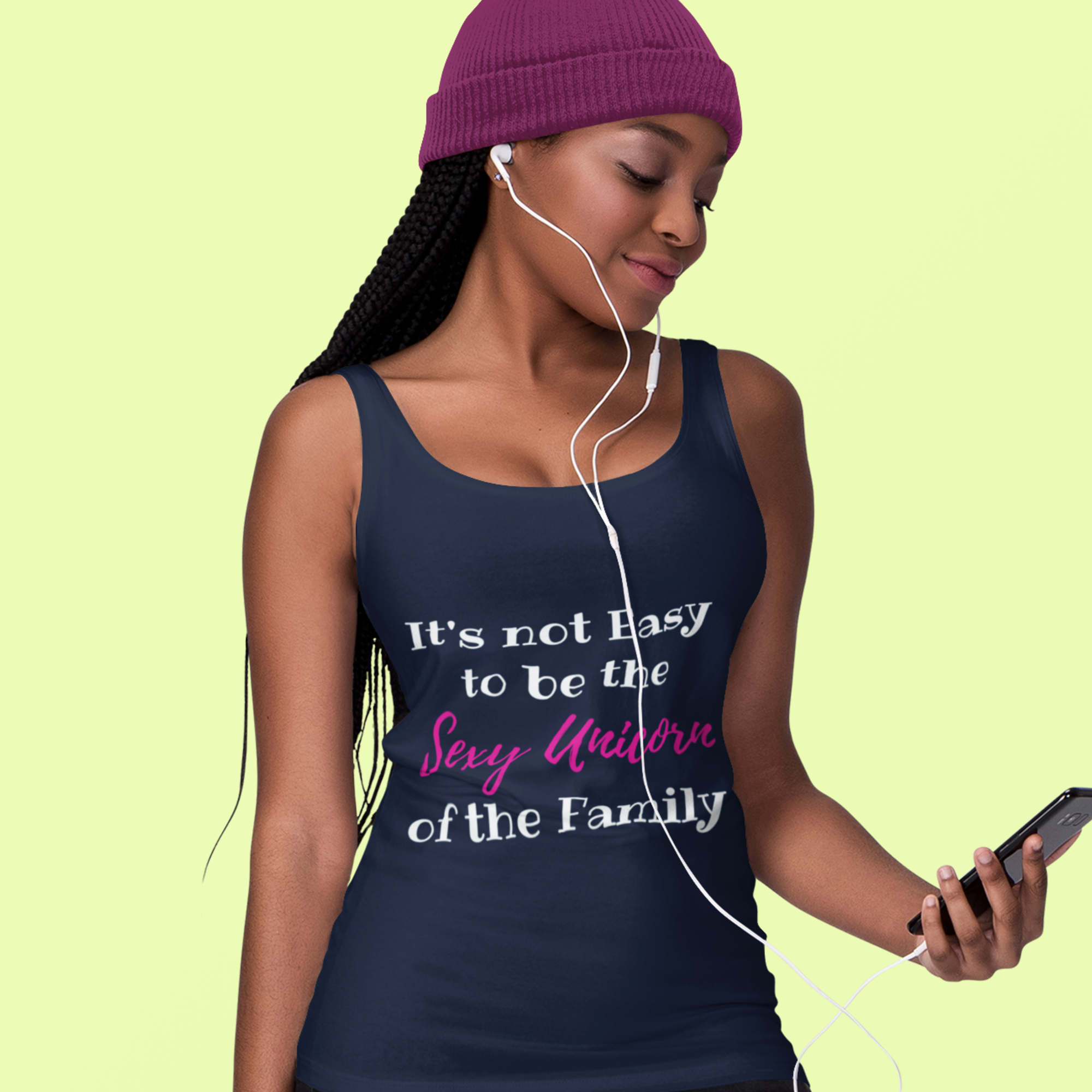 SEXY UNICORN OF THE FAMILY WOMEN RACERBACK TANK - ON CLOUD NINE GIFTS