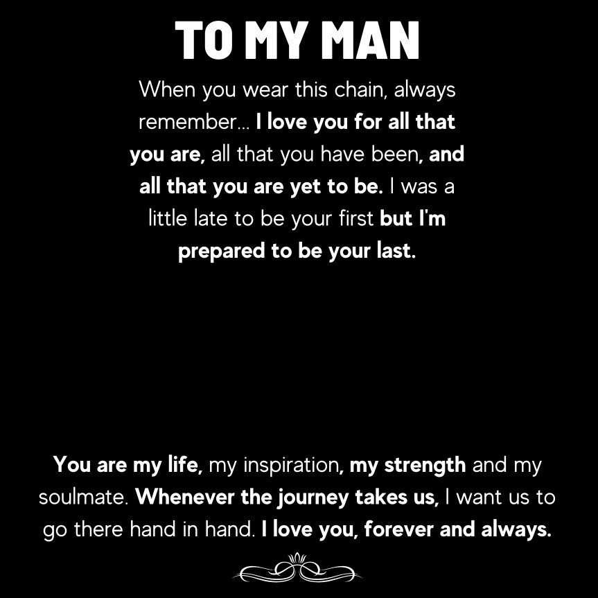 TO MY MAN CUBAN LINK CHAIN GIFT SET - ON CLOUD NINE GIFTS