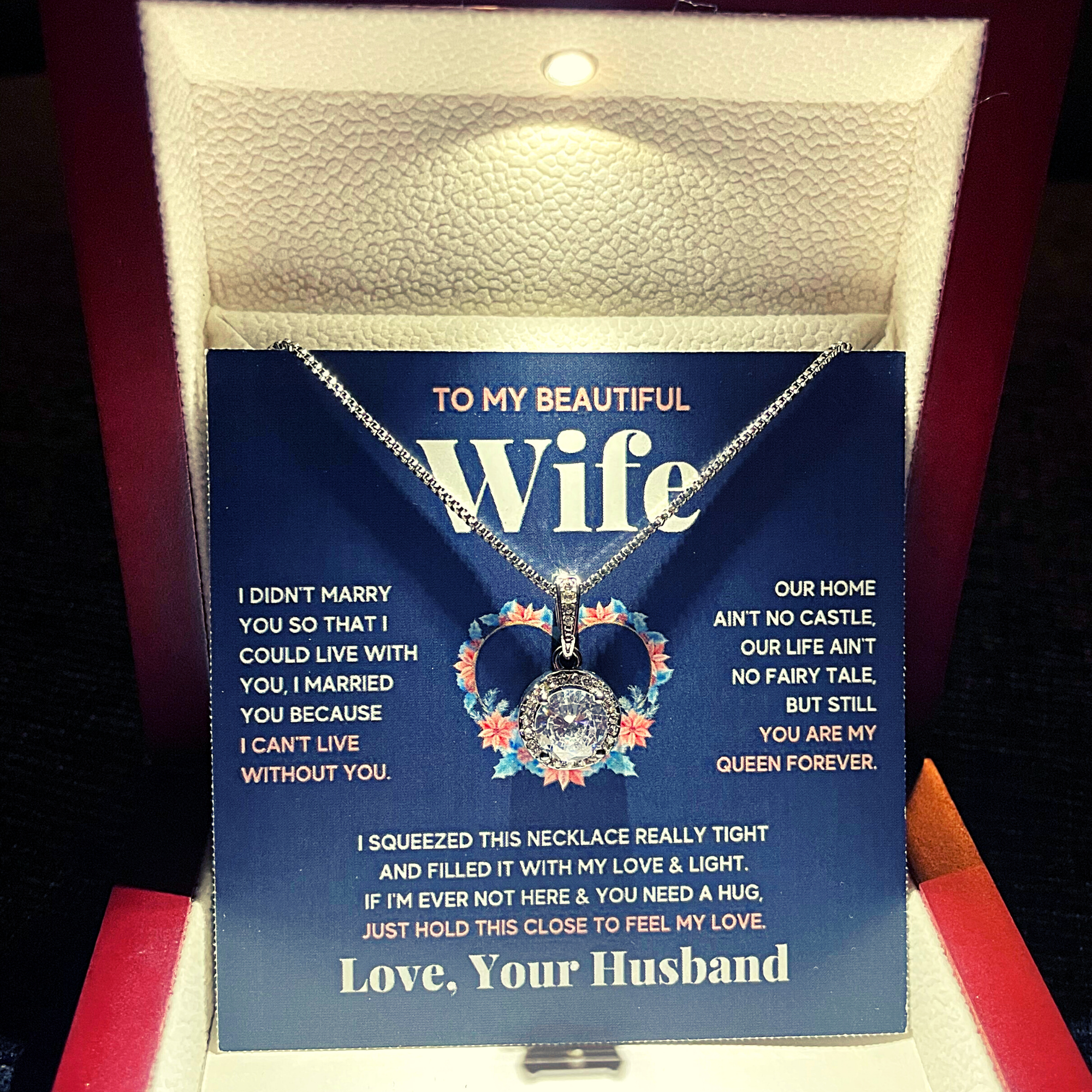 TO MY BEAUTIFUL WIFE NECKLACE GIFT SET - ON CLOUD NINE GIFTS