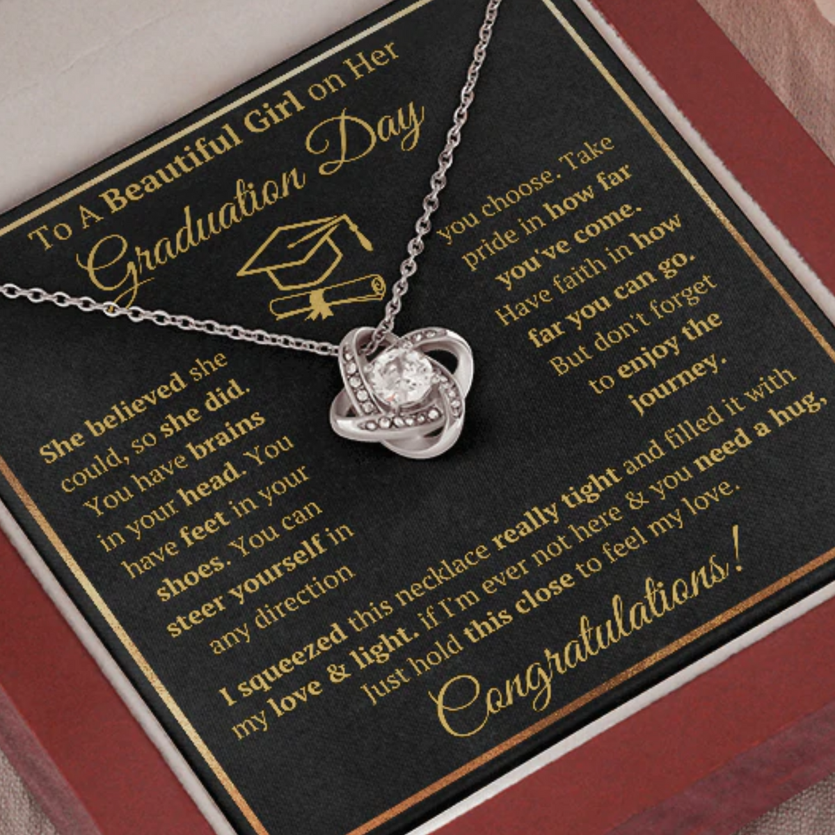 Graduation Gifts For Her 2022 College Graduation Necklace For My daughter Granddaughter Jewelry Pendant with Message Card and Gift Box - ON CLOUD NINE GIFTS