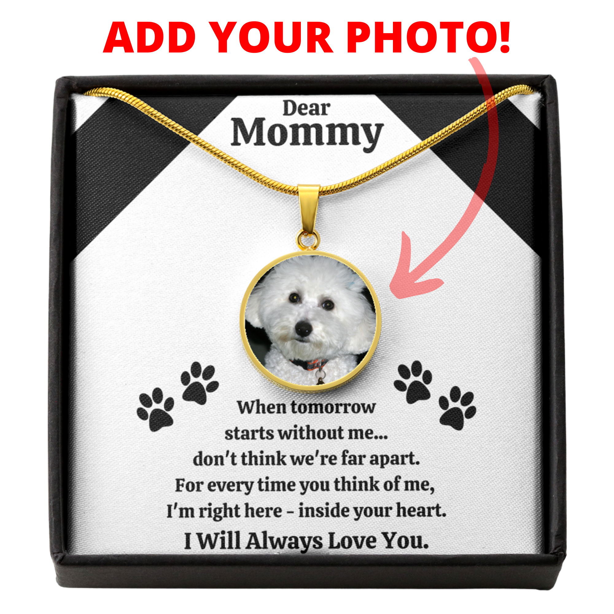 DEAR MOMMY PET REMEMBRANCE NECKLACE GIFT SET - ON CLOUD NINE GIFTS
