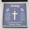 TO MY DADDY HERO GREY CROSS NECKLACE GIFT SET (BALL CHAIN) - ON CLOUD NINE GIFTS